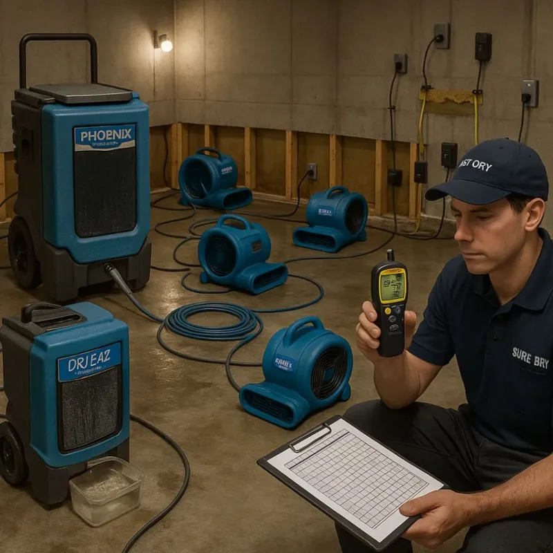 Structural Drying and Dehumidification process in Ortonville, MI